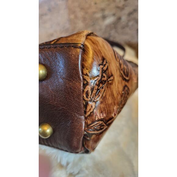 Patricia Nash Large English Garden Map Poppy Leather Tote Shoulder Bag Purse - Picture 15 of 16